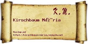 Kirschbaum Mária névjegykártya